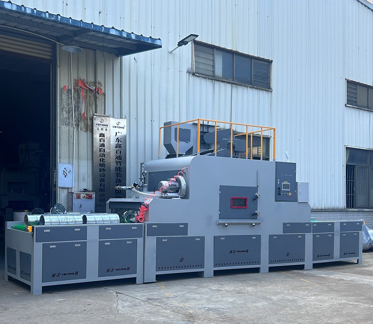 深圳百超机械输送式自动喷砂机 深圳百超机械输送式自动喷砂机